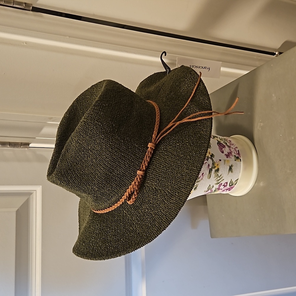 NWT Francesca's Olive Widebrim Hat